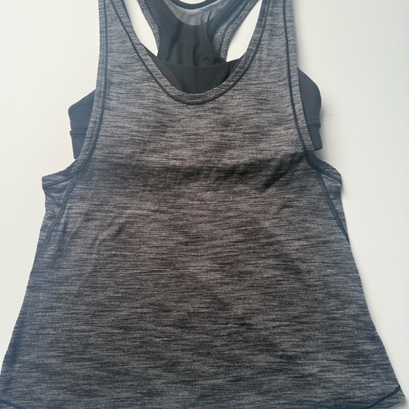 lululemon athletica Tops - LULULEMON Size 4 Glide And Stride Tank A/B Bra Top Black HBLK Mesh Run Yoga